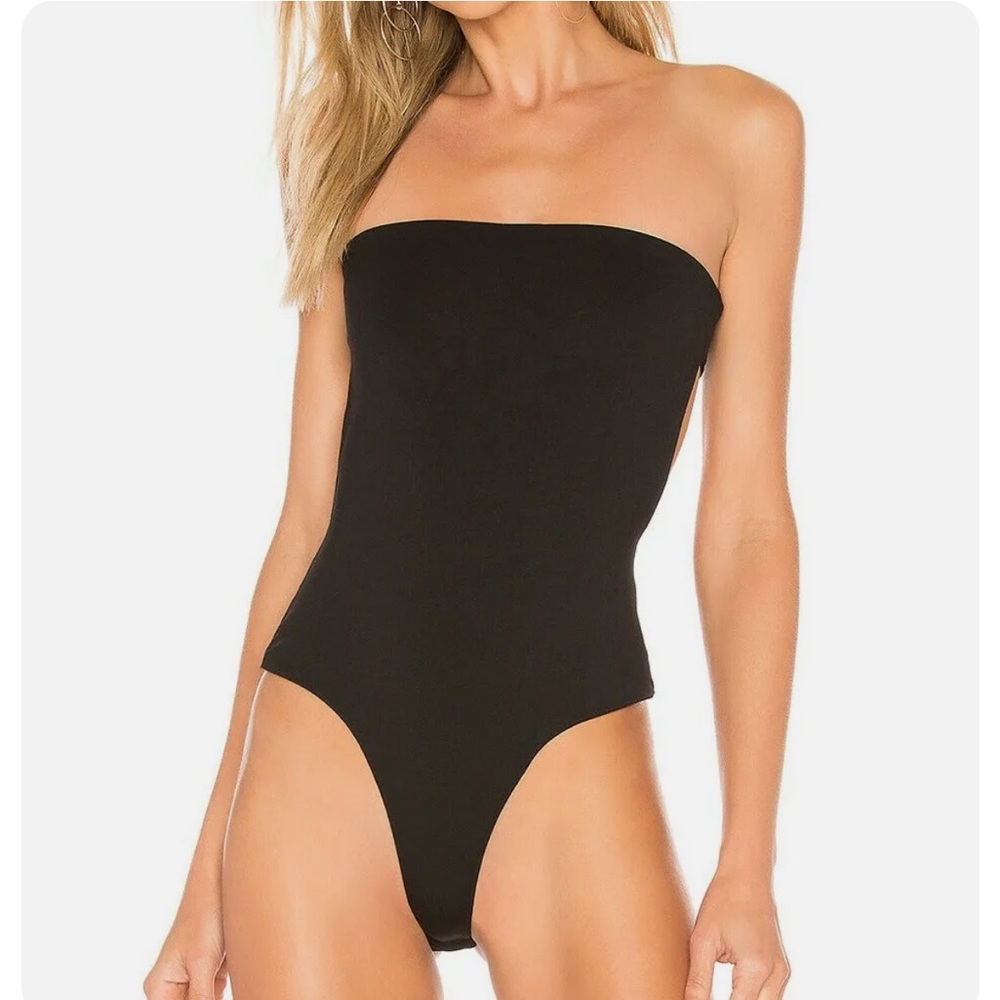 Strapless black bodysuit